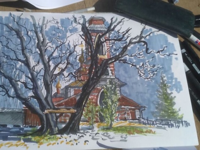 Набросок с пленэра Боченко Елены