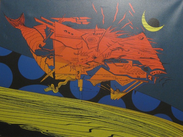 Проханов Василий Александрович «Летающая рыба». Холст, масло. 2014 г.