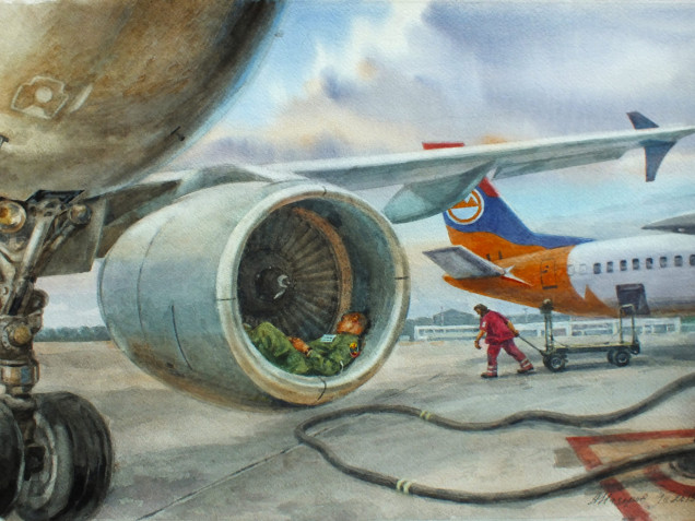 «Отдых». Бумага, акварель. 2019 г.