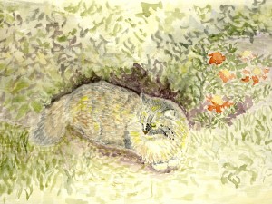 Николаева Ольга «Дачный сюжет. Алиса». Бумага, акварель, 2017 г.