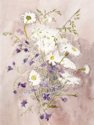 Николаева Ольга «Дыхание лета». Бумага, акварель. 2017 г.