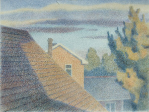 «Утро в Пенсильвании». Бумага, цветной карандаш. 1994 г.