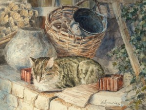 Воробьева Юлия «Барсик». Бумага, акварель. 2016 г.