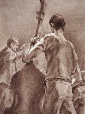 «Сильная музыка». Бумага, сепия. 2012 г.