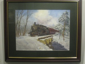 Юлия Воробьева. «По узкой колее». Бумага, акварель. 2015 г.