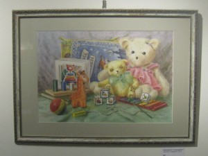 Юлия Воробьева. «Натюрморт с игрушками». Бумага, акварель. 2015 г.