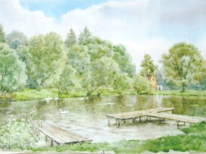 «Заречье». Бумага, акварель. 2016 г.