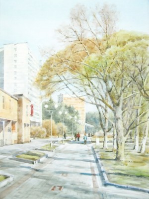 «Весна на Сиреневом». Бумага, акварель. 2015 г.