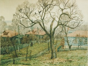 «Село Красное». Бумага, акварель. 1984 г.