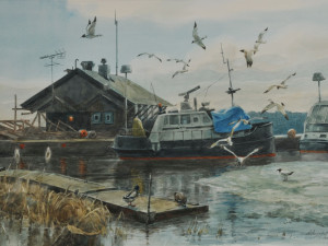 «Лед тает на озере Меларен». Бумага, акварель. 2007 г.