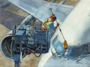 «Подготовка к полету». Бумага, акварель. 2019 г.