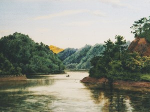 «Озеро в Иджире» (Япония). Бумага, акварель. Конец 90-х.