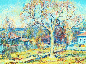 «с. Красное». Гуашь. Конец 70-х гг.