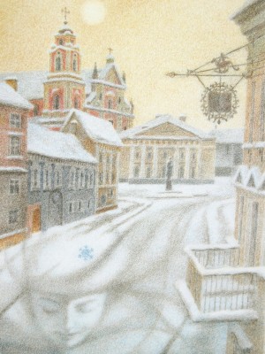 «У снежной Королевы». Бумага, цветной карандаш. 2014 г.