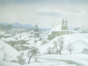 «Прощание». Бумага, цветной карандаш. 2014 г.