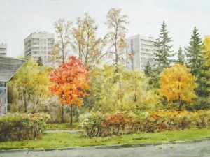 «У рынка». Бумага, акварель. 2013 г.