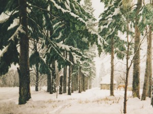 «Конец декабря». Бумага, акварель. 1980-е.