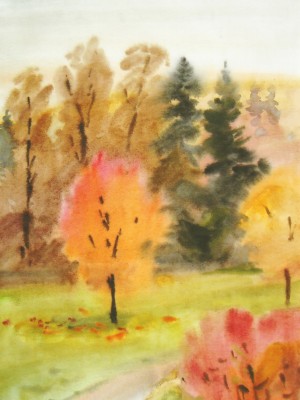 «Осенние клены». Бумага, акварель. 2013 г.