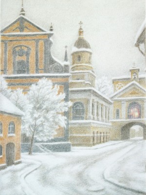 «Ворота Аушрос». Бумага, цветной карандаш. 2014 г.