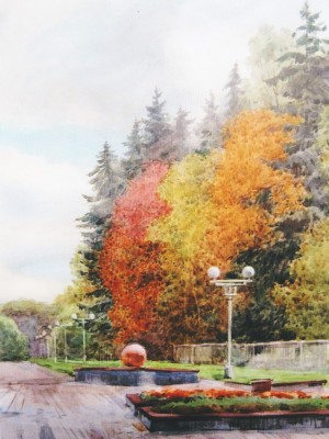 «Сиреневый бульвар». Бумага, акварель. 2009 г.