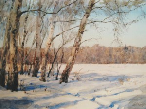 «Зимой». Бумага, акварель. 2011 г.