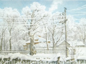 «Иней». Бумага, акварель. 2016 г.