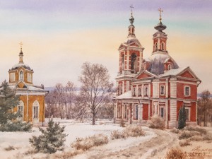 «Церковь Казанской иконы Божией Матери». Акварель