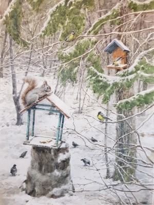 «На Сиреневом». Акварель