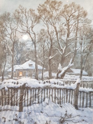 «Восход луны». Акварель. 2020 г.