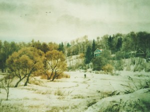 «На Батаковском заливе». Бумага, акварель. 2015 г.