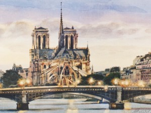 «Нотр Дам де Пари». Бумага, акварель, белила. 2014 г.