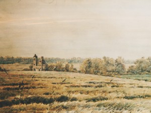 «Пучковское поле». Бумага, акварель. 1986(?) г.