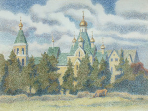 «Жорданвил». Бумага, цветной карандаш. 1994 г.