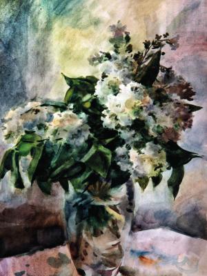 «Белая сирень». Бумага, акварель. 1999 г.