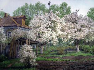 «Цветущий сад». Бумага, акварель. 2013 г.