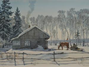 «У лесничества». Бумага, акварель. 2010 г.