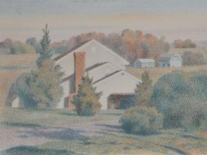 «Осень в Пенсильвании». (США). Бумага, цветной карандаш. 1993 г.