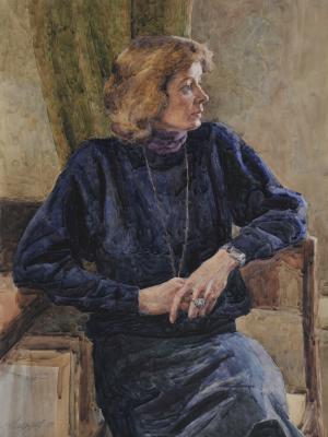 «Портрет искусствоведа И.А. Радченко». Бумага, акварель. 1989 г.