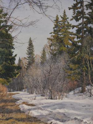 «В конце марта». Бумага, акварель. 1995 г.