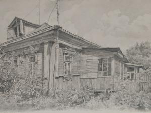 «Заветный дом». Бумага, графитный карандаш. 2012 г.