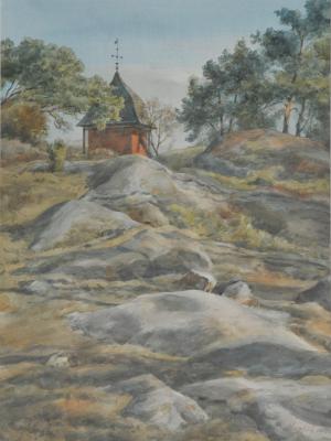 «Старая звонница в Сигтуне» (Швеция). Акварель. 2008 г.