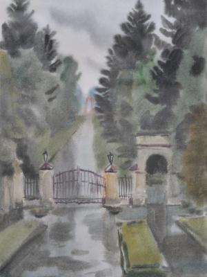 «Дождь над Ерино». Акварель. 2007 г.