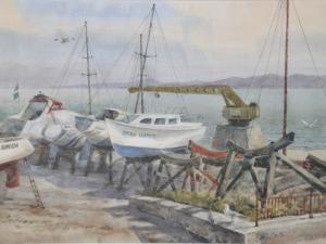 «В доке» (Поморие). Бумага, акварель. 2010 г.