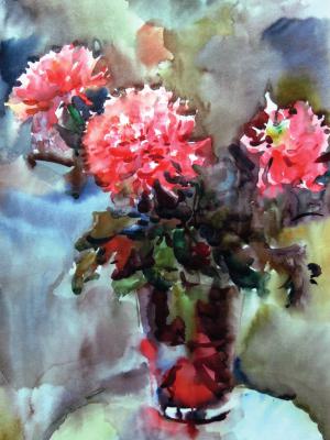 «Хризантемы». Бумага, акварель. 2012 г.