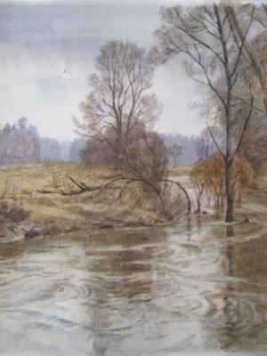 «Разлив на Пахре». Акварель. 2010 г.