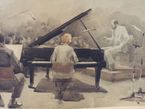 «Звучит Джордж Гершвин». Бумага, акварель. 1987(?) г.