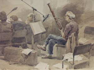 «Хозяйство фагота». Бумага, сепия. 2012 г.