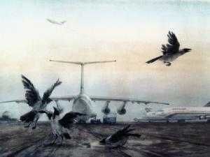 «На взлёт». Бумага, акварель. 2012 г.