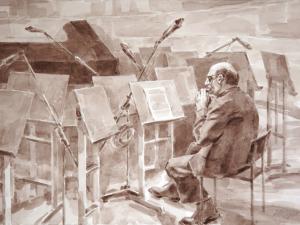 «Одинокая пикколо». Бумага, сепия. 2012 г.