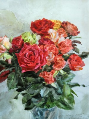 «Ростовские розы». Бумага, акварель. 2014 г.